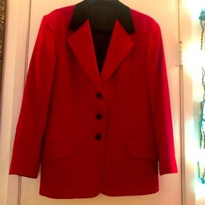 Vintage Freedberg Harry Jacket Blazer 100%Wool Red & Black Size 12